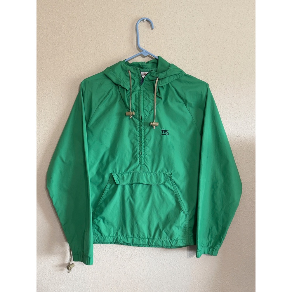 Vintage Columbia Sportswear Green Anorak Windbreaker Jacket Womens Small 1715